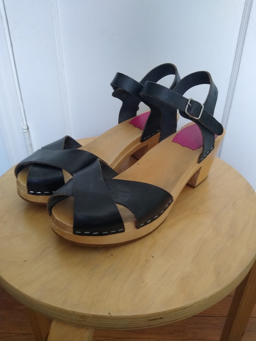 Swedish Hasbeens Cross Strap Clog Sandals